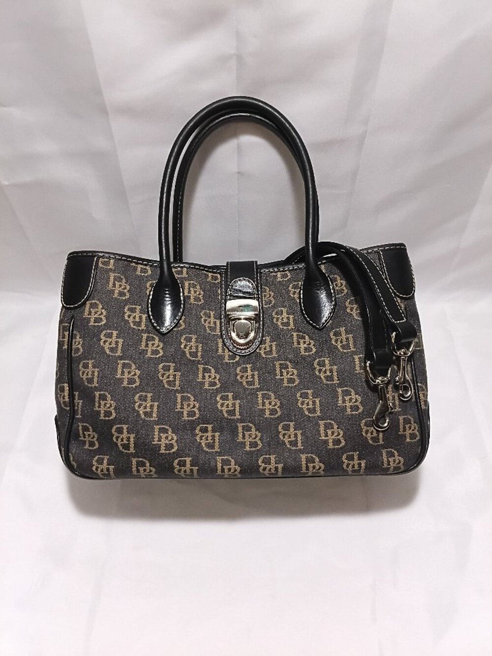 Dooney & Bourke Black Monogram Signature Satchel Crossbody Bag ✨ Y2K ✨